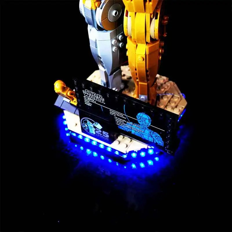 Фото Набор светодиодного освещения премиум-класса для Lego 75398 C-3PO (только светодиоды, без блоков-конструкторов) Идеально подходит и обеспечивает яркое свечение. №3