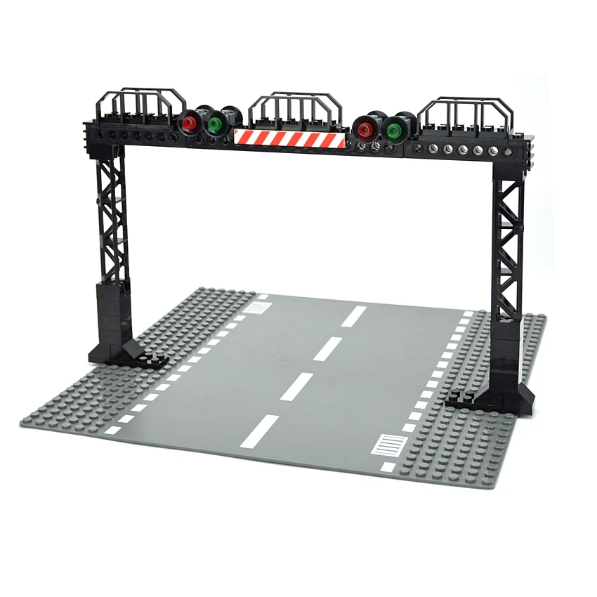 

Creative Train Traffic Light Model Street Road Signal Lamp Building Block Compatible With City Traffic Contruction Accessories