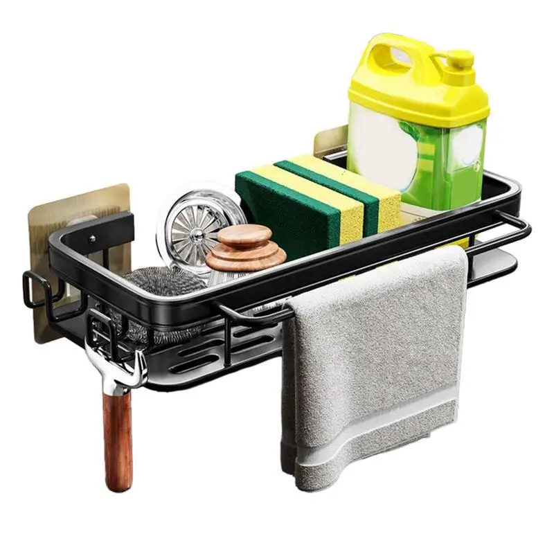 

Sink Storage Rack Sponge Holder Drying Rack Wall Mount Dish Drainer Soap Holder Towel Rack Kitchen Accessories Sink Organizers
