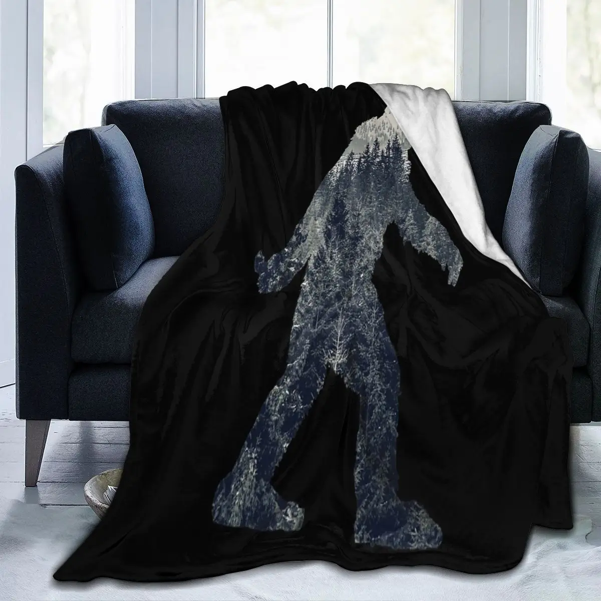 

Одеяло силуэта A Sasquatch, одеяло для лица, модный подарок, подарок на день рождения, разные размеры