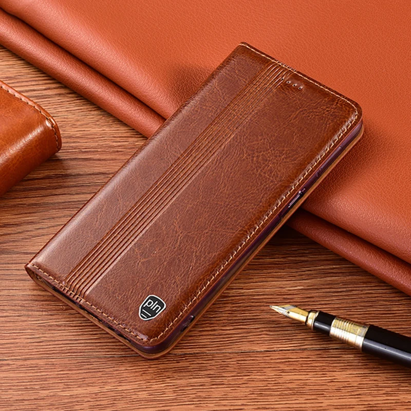 

Business Genuine Leather Case for Samsung Galaxy M42 M01 M01S M02S M10S M30S M40S M60S M80S Magnetic Wallet Flip Cover