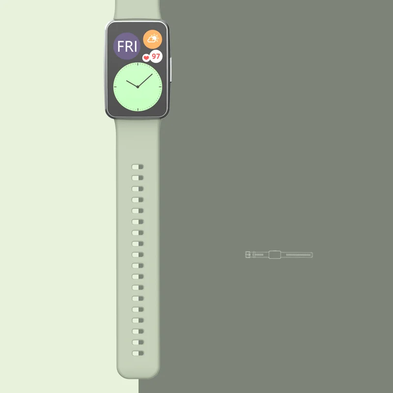Силиконовый браслет для Huawei Watch Fit спортивный ремешок аксессуары смарт-часов