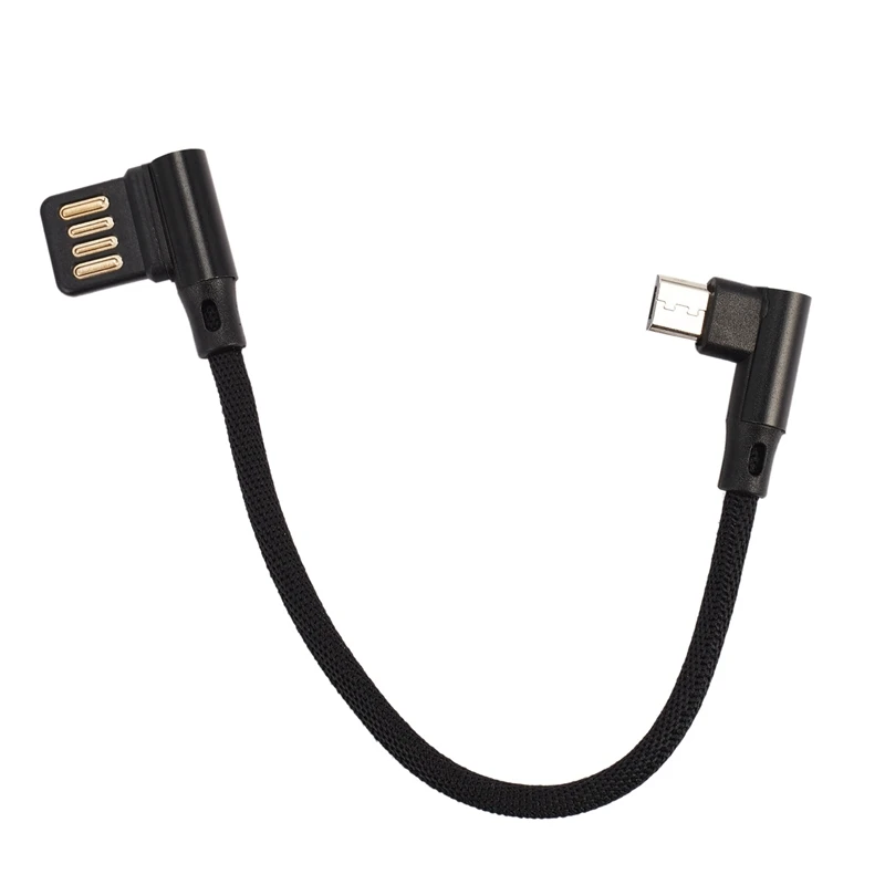 15Cm Micro- Usb 5Pin Right Angle To Left Right Angle 90 Degree Usb 2.0 Dual Elbow Data Charging Cable For Tablet & Phone V8