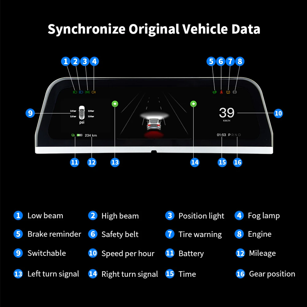 Автомобильный проекционный дисплей сенсорный экран HUD с беспроводным Carplay Android