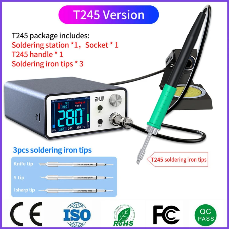 

JC AIXUN T3A T3B Intelligent Soldering Station With Soldering Iron T210 T245 T115 Handle Welding Tips For SMD BGA Repair Tools