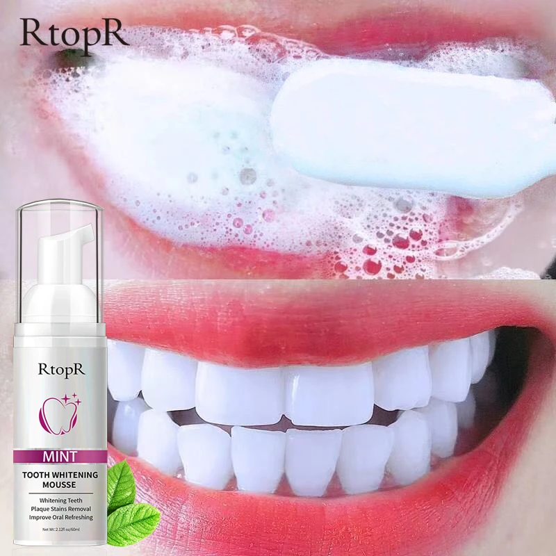 

RtopR Teeth Whitening Cleansing Mousse Tartar Removes Stains Teeth Oral Hygiene Mousse Toothpaste Whitening and Staining 60ml