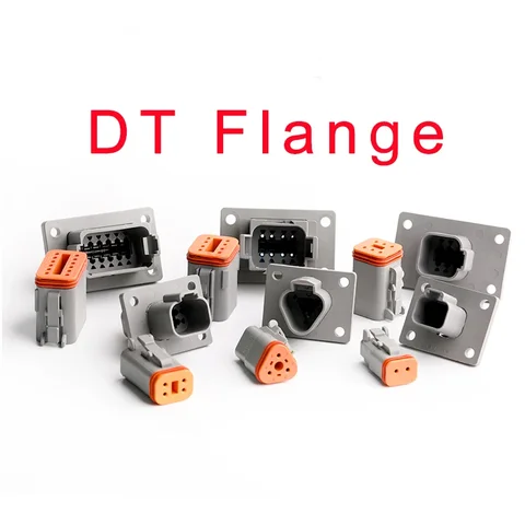 DTM/DTP 2P/3P/4P/6P/8P/12P 22-16AWG Водонепроницаемый разъем Deutsch с фланцевой розеткой DT06-2S DT04-2P DT04-3P