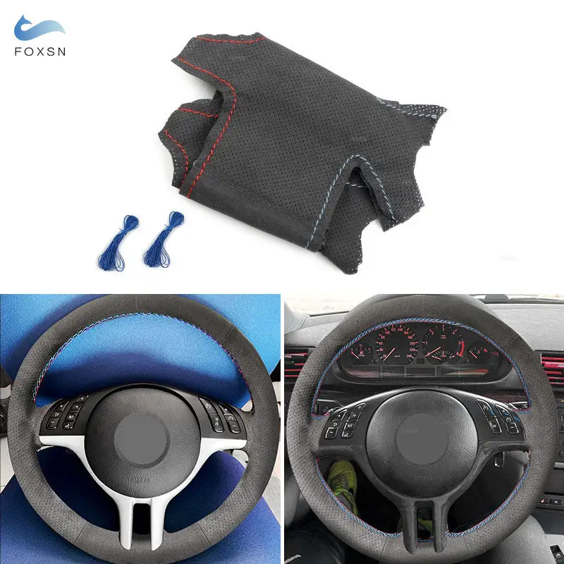 

Для BMW 3 5 Series E46 E39 X5 E53 2000 2001 2002 2003 Z3 E36 1,2 мм замшевая кожа Стандартная отделка красная синяя линия