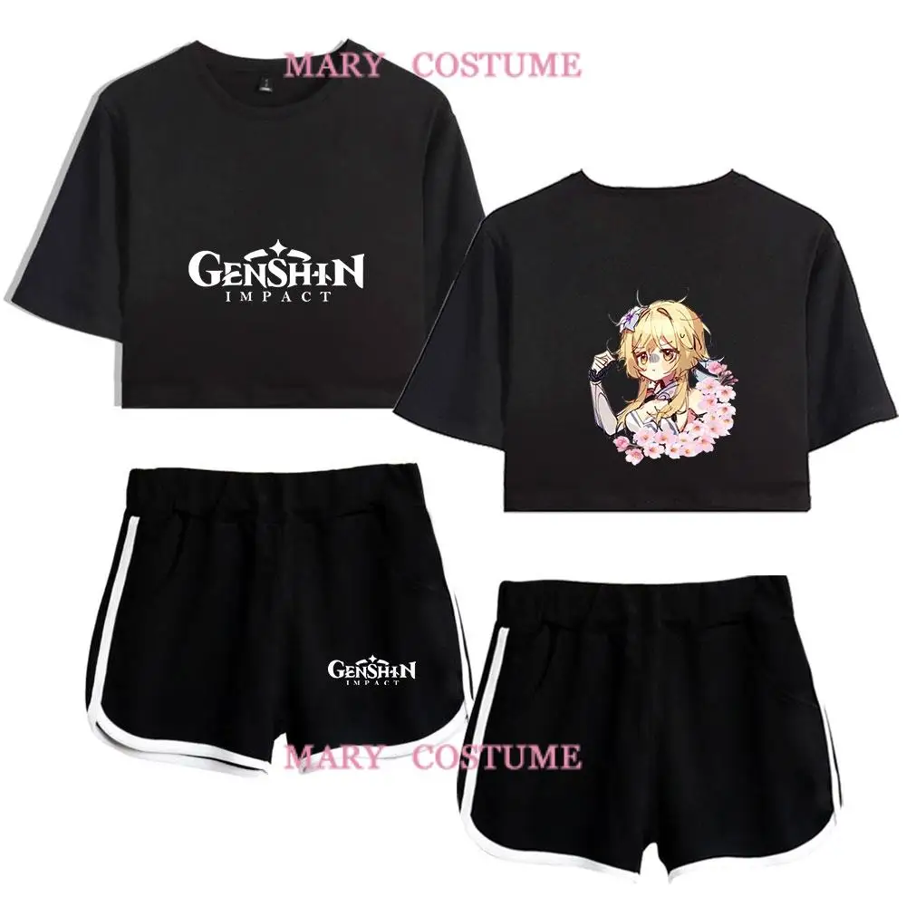 

Genshin Impact ying Merch shirt Sports Print suit Uniex Shirt Women's Fashion Cool Summer Fashion Set