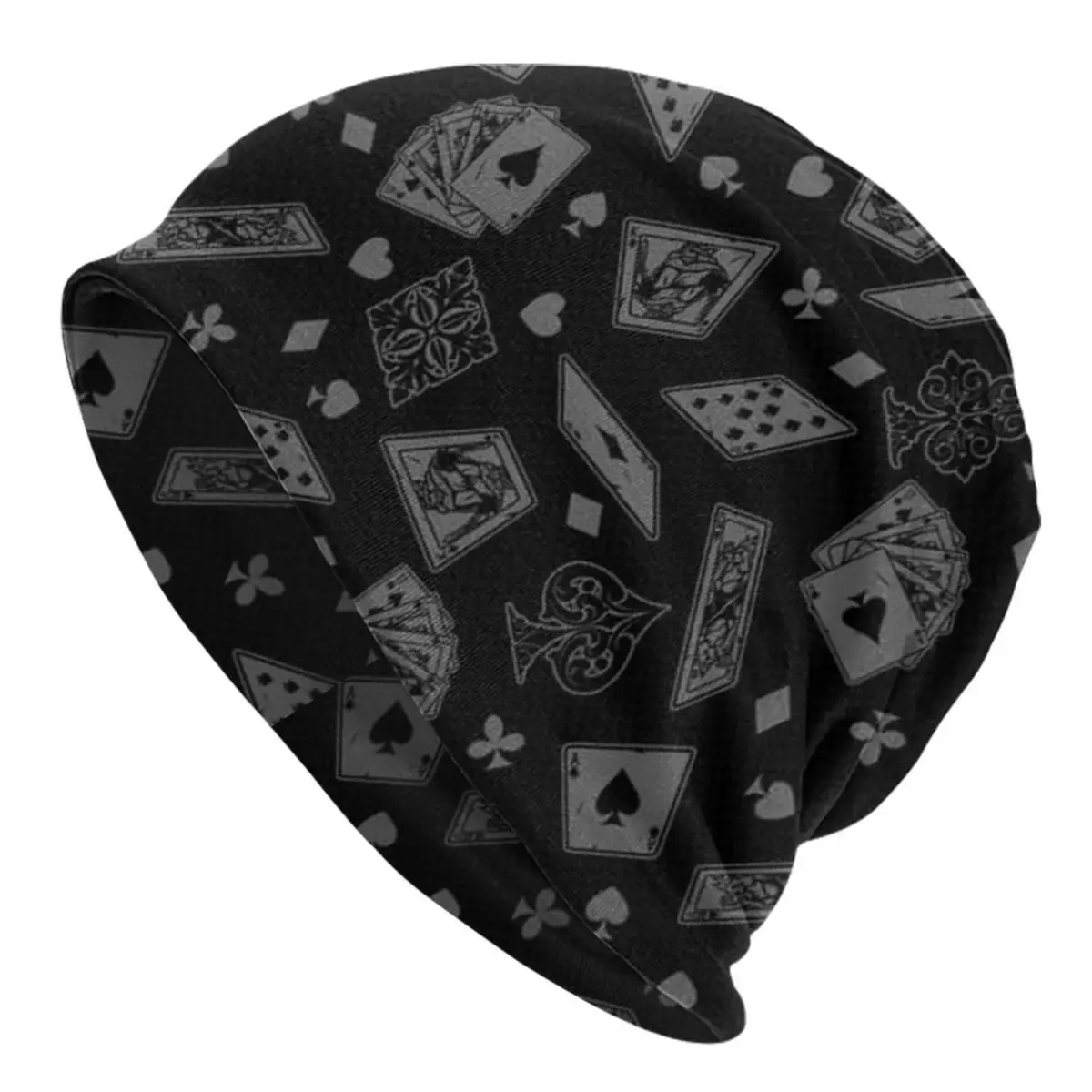 

Men Women Winter Warm Beanies Vintage Playing Cards Casual Soft Knitting Hat