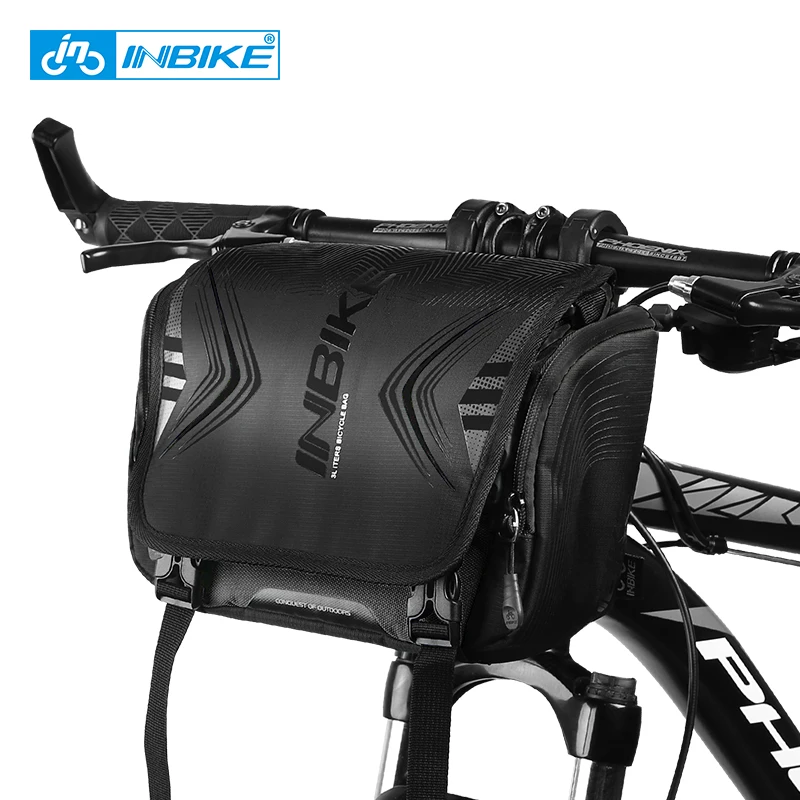 Водонепроницаемая велосипедная сумка INBIKE вместительная на руль переднюю трубу