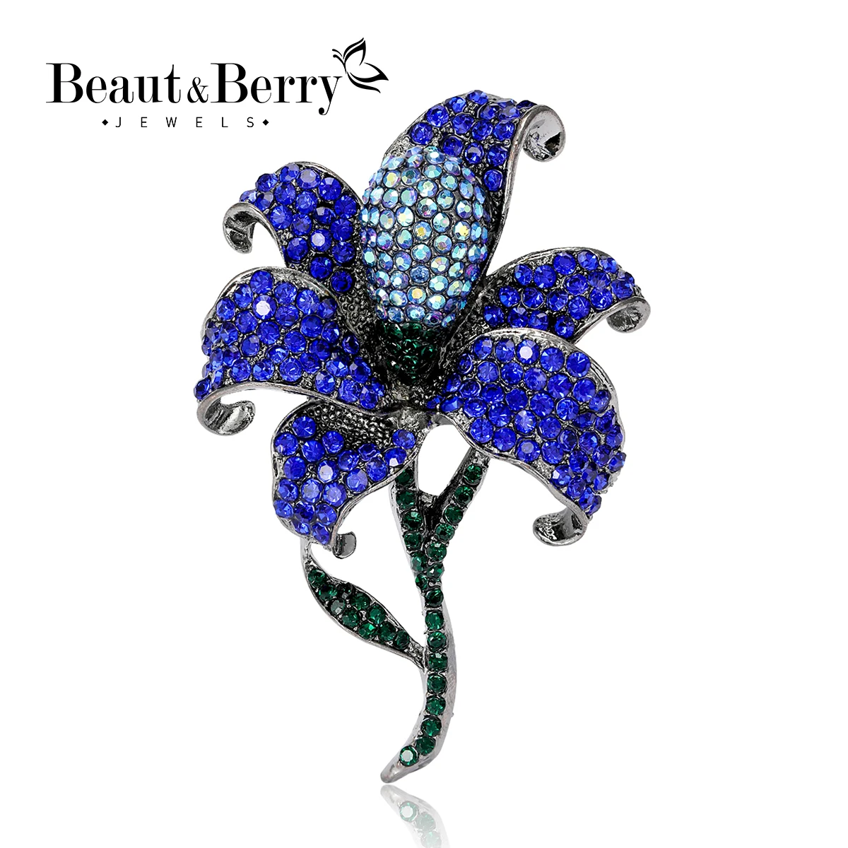 Beaut&ampBerry Модные стразы лилии броши для женщин 4-цветный ручной работы цветы банкет