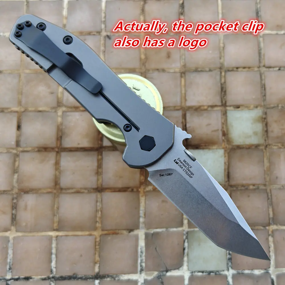 Складной нож JUFULE 0620CF Emerson Knives из углеродного волокна с титановым керамическим