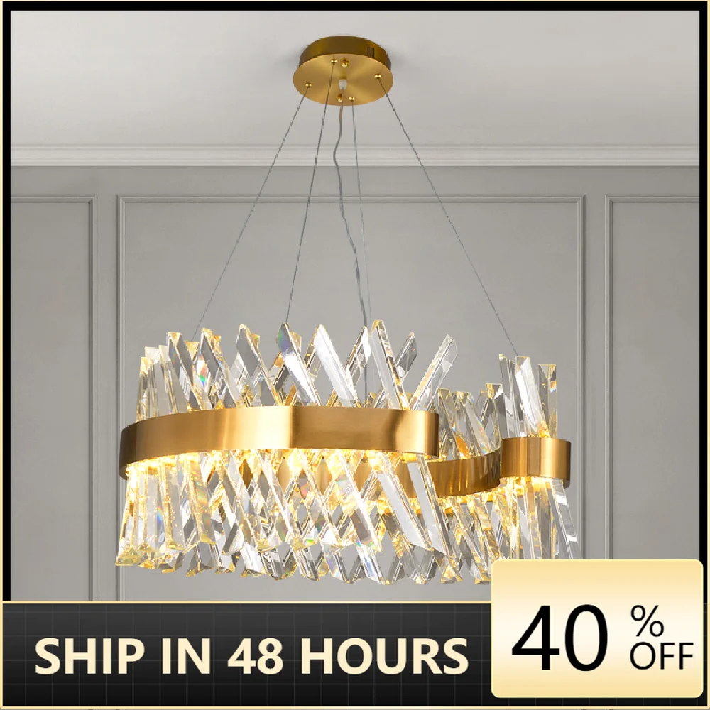 

Полукруглый светодиодный подвесной светильник с регулируемой яркостью для гостиной, Хрустальная Подвесная лампа, подвесной светильник дл...