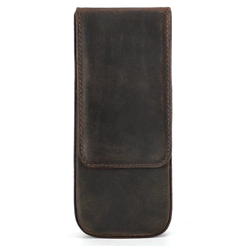 

Leather 3 Slots Pen Case With Removable Pen Tray Holder Pencil Case Office School Supplies Pouch Creative-Gift