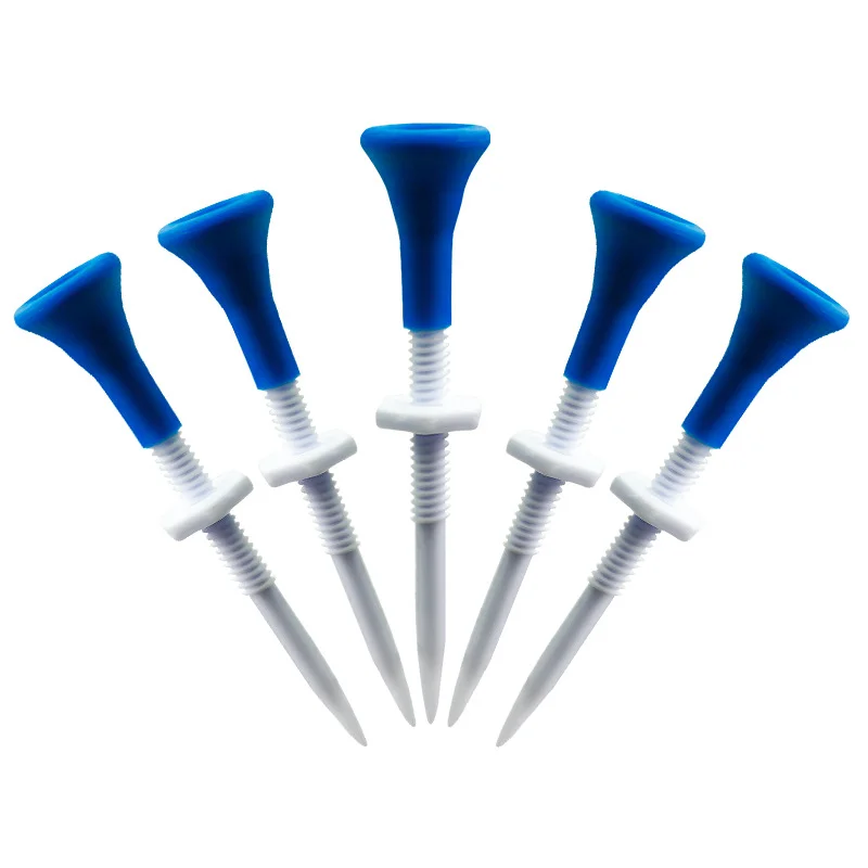 

New Blue Plastic Golf Tees Height can be adjusted freely More Durable Golf Plastic Tees Golf Accessories For Golfers 5pcs/box