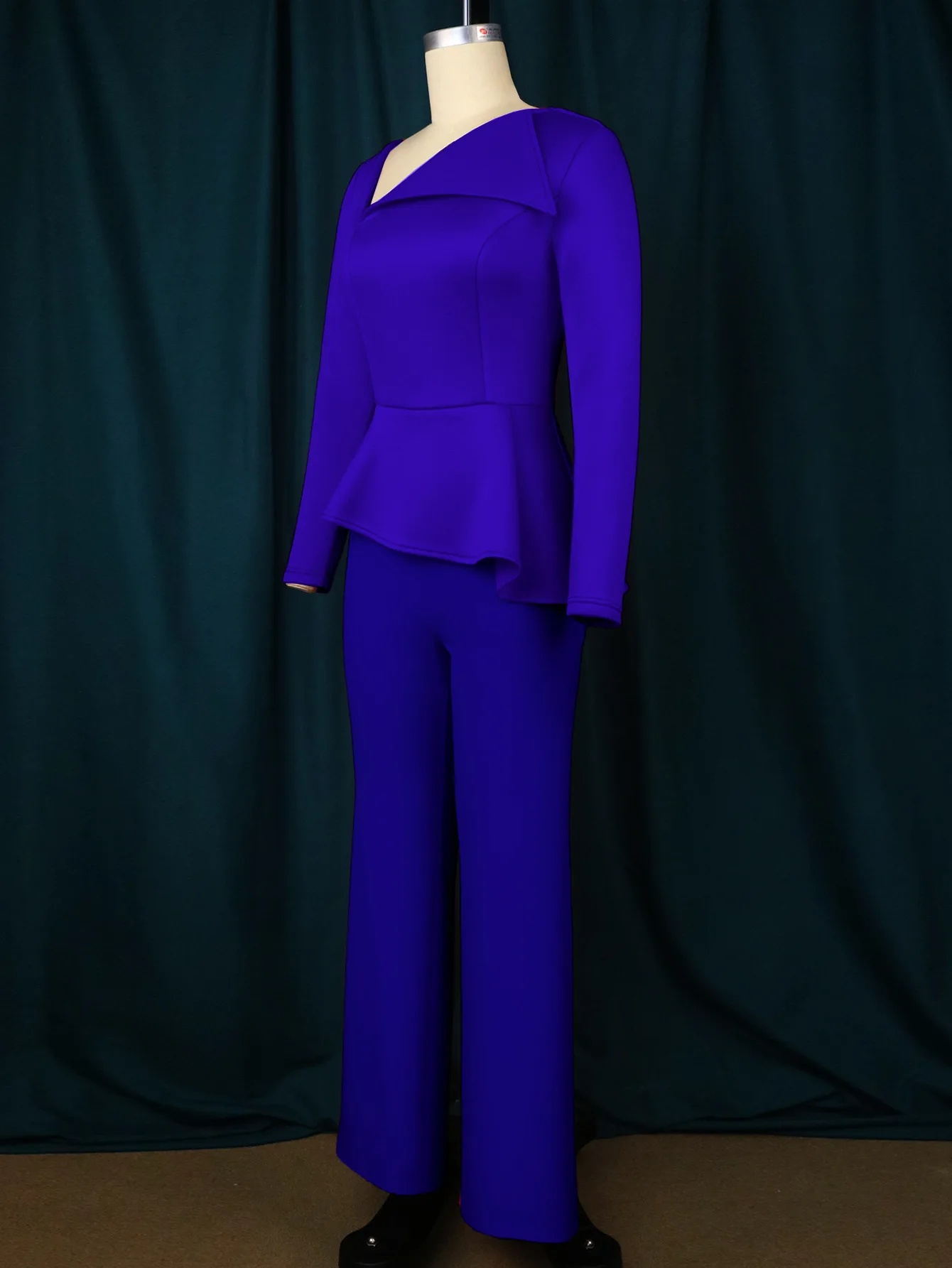Plus Size Women Elegant Jumpsuit Formal Patchwork One Piece Outfit Lady Winter Designer Pants 2022 Fall Female Fashion Jumpsuit