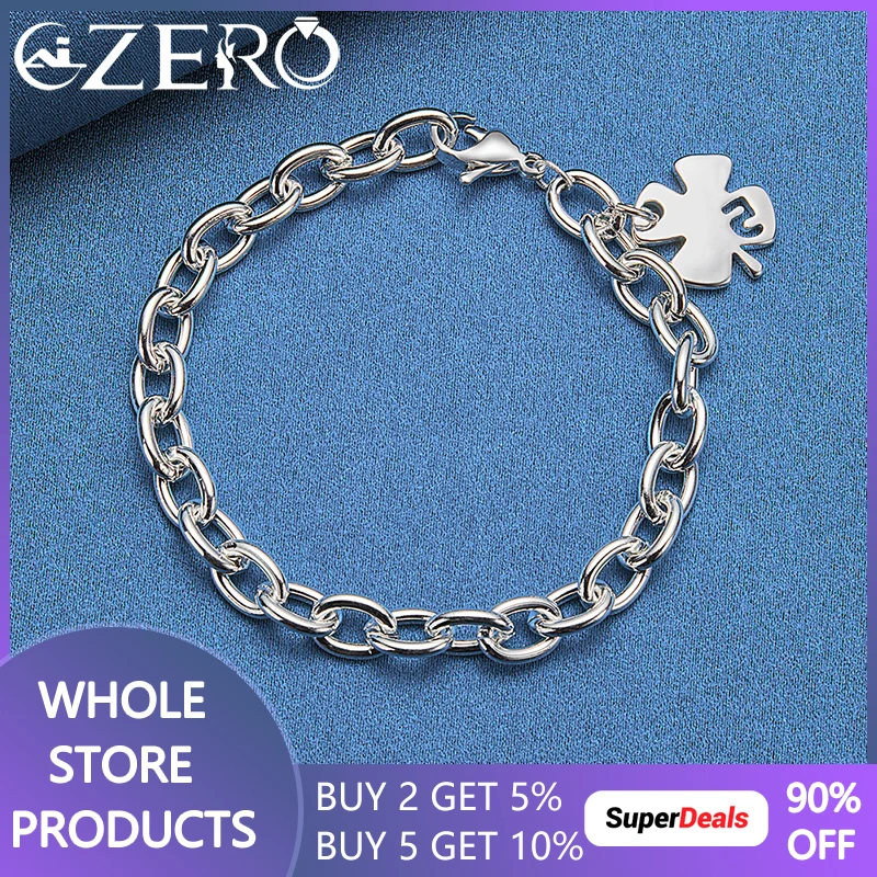 

ALIZERO 925 стерлингового серебра номер 5 клевер подвеска цепочка браслет для женщин Свадебная вечеринка модные ювелирные изделия аксессуары