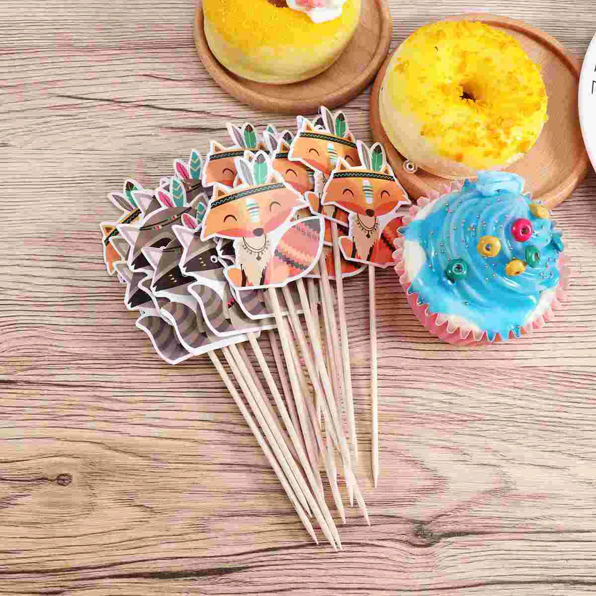 

24pcs Cupcake Pick Thanksgiving Party Cupcake Topper Insert for Thanksgiving Festival Gathering Thanksgiving Party Decoration