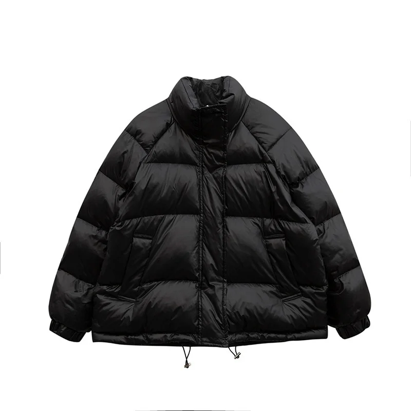 Women 2022 Kawaii Korean Style Wild Loose Pearlescent Stand-up Collar Short Down Padded Jacket Winter Jackets Parkas Cotton Coat