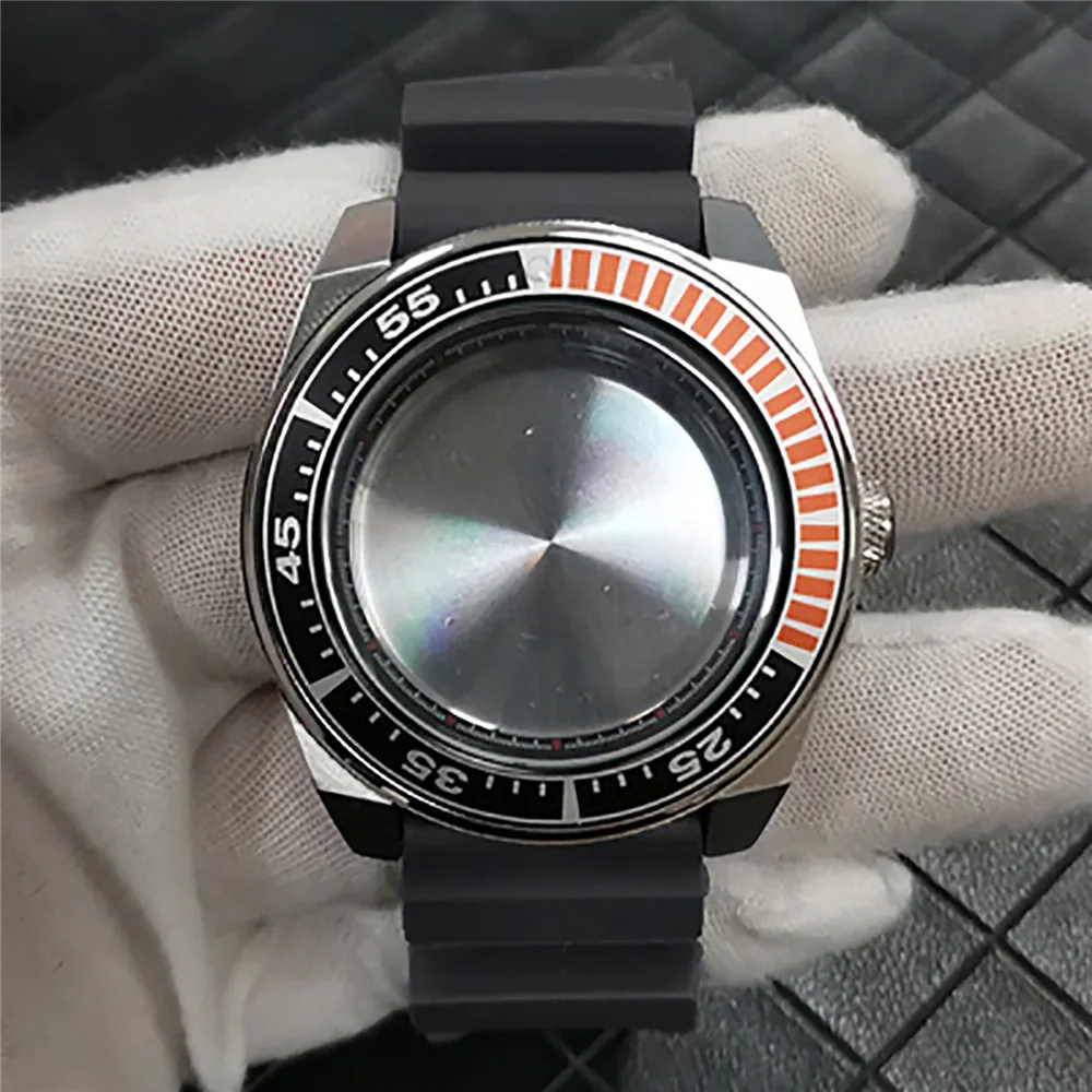 

42.5MM 316L Stainless Steel Watch Case Strap for NH35/NH36 Automatic Movement Black Strap Steel Buckle Black Inner Shadow