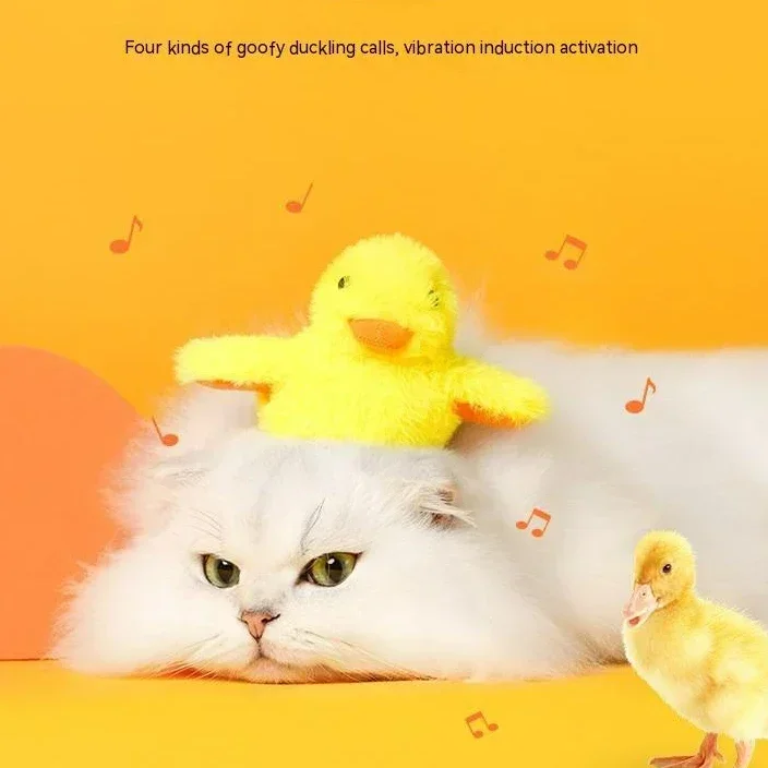 

nteractive Electric Bird Toys Flapping Duck Cat Toys I Washable Cat Plush Toy boredom amusing stick Vibration Sensor Game Kitten