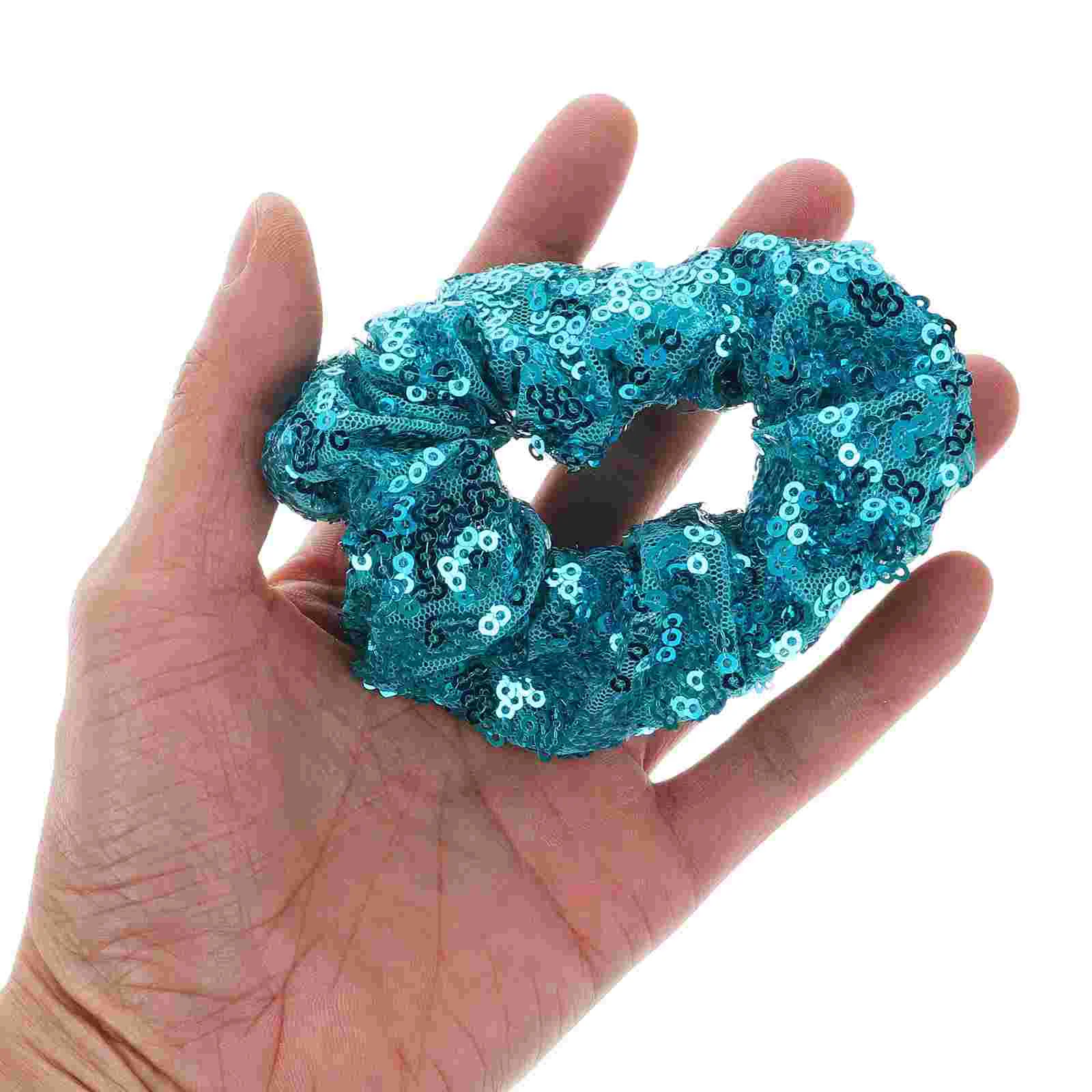 Рождественская резинка для волос с блестками держатель хвоста флуоресцентные