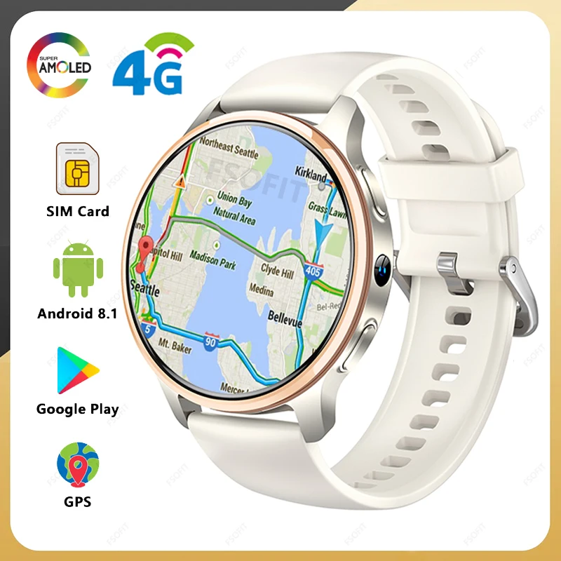 Смарт-часы с Android-камерой 4G SIM-карта WIFI GPS NFC-вызов поддержка Play карты магазина