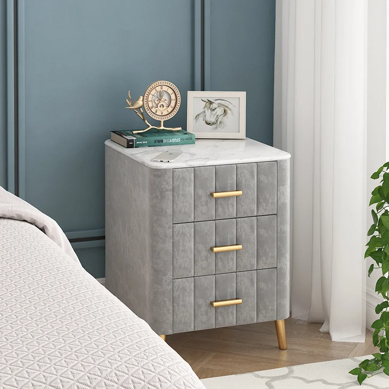

Light Luxury Marble Bedside Table Simple Modern Nordic Customizable Multifunctional Bedroom Bedside Storage Small Cabinet Rack