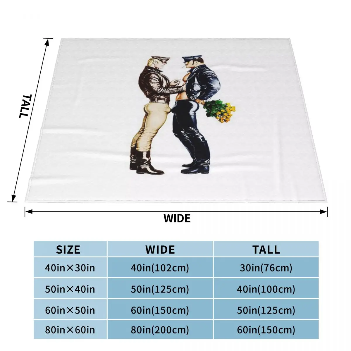 Ультрамягкое Флисовое одеяло I Love Tom Of Finland