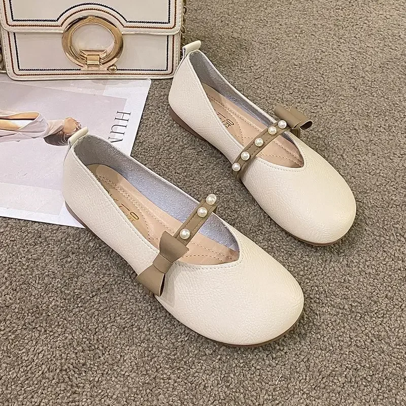 Женские туфли на плоской подошве в японском стиле Лолита Женская обувь с бантом