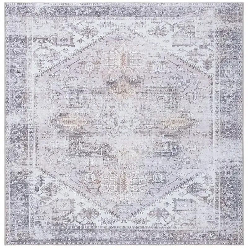 

Gorgeous & Sophisticated Jayla 5' x 8' Traditional Machine Washable Beige & Grey Area Rug - Perfect for Any Home Decor.