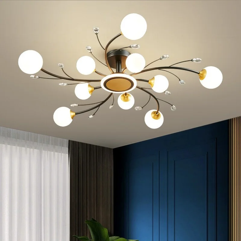 

Лампа для гостиной, люстра, Современная Минималистичная атмосферная лампа, роскошные хрустальные декоративные светодиодные потолочные лампы в скандинавском стиле для ресторана