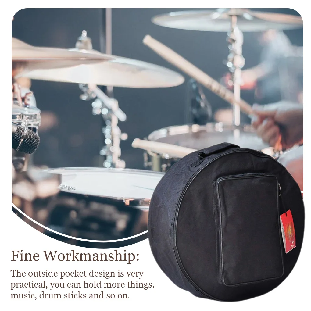 

Drum Storage Organizer with Shoulder Strap Outside Pockets Compact-Size Diameter-40cm Case Holder Small Backpack Red
