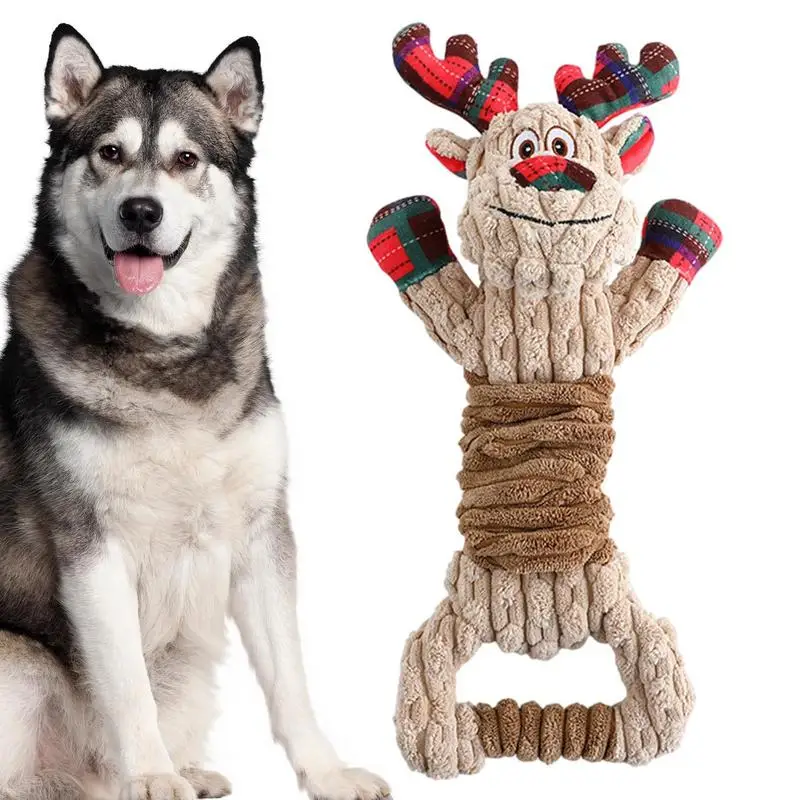 

Рождественская игрушка в форме лося, пищалка, игрушки для жевания Домашних Животных, Игрушки для маленьких и больших собак, прочная жевательная игрушка для собак, кошек, Котят, щенков, игрушка