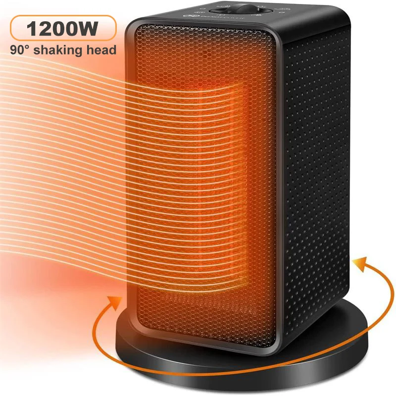 

1200W Electric Heater for Room Electric Heater Electric PTC Heater Fan Fast Heating Up Overheating Protection Home Desk Heater