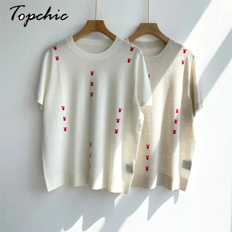 

Silk Wool T Shirt for Women Summer O-neck Short Sleeve Cartoon Top Mujer 2023 Korean Fashion Clothes Ropa De Mujer