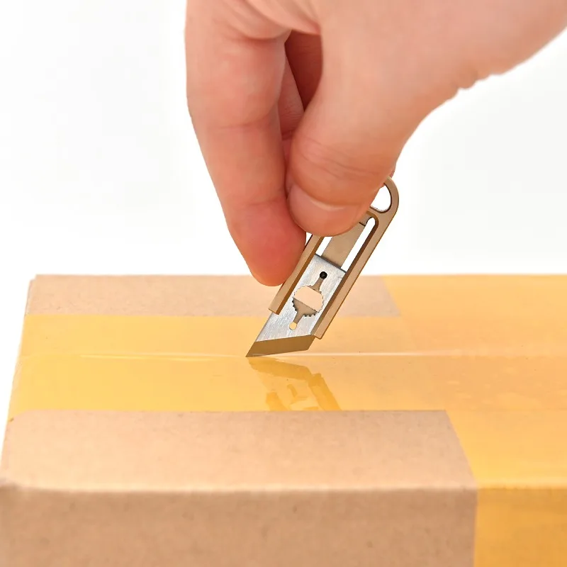 U-disk Mini Brass Knife Portable Open Express Unboxing Artifact EDC Keychain Pendant Self-defense Emergency | Дом и сад