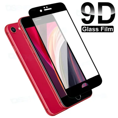 Защитное стекло 9D для Apple iPhone 7 8 6 6S Plus, закаленное стекло для защиты экрана iPhone 5 5S 5C SE 2020 2022 SE2 SE3, стеклянная пленка
