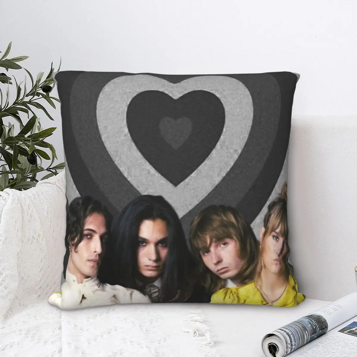 

Maneskin Heart Cojines Throw Pillow Case Cushion Covers Home Sofa Chair Decorative Backpack