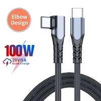 pd 100w usb c to usb type c cable for macbook laptops 5a 90 degree elbow cord for game fast charging wire for xiaomi mi 12 11