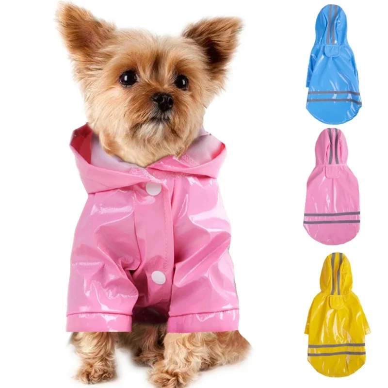 

Pets Dog Raincoat Waterproof Hooded Raincoats Reflective Strip Dogs Rain Coat Jackets Outdoor Breathable Dog Clothes for Puppies
