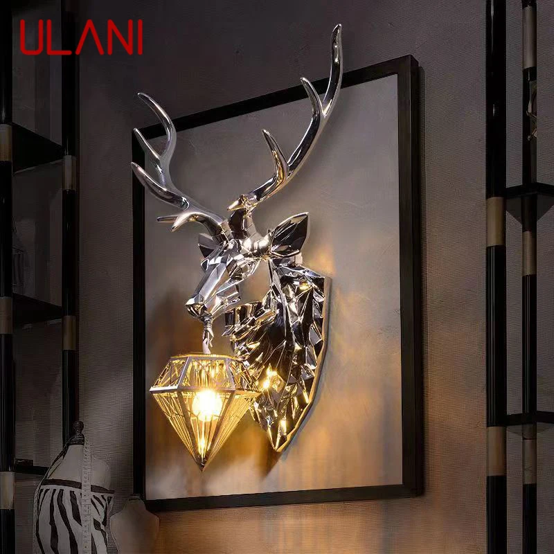 

ULANI Contemporary Golden Deer Wall Lamp Personalized And Creative Living Room Bedroom Hallway Aisle Decoration Light