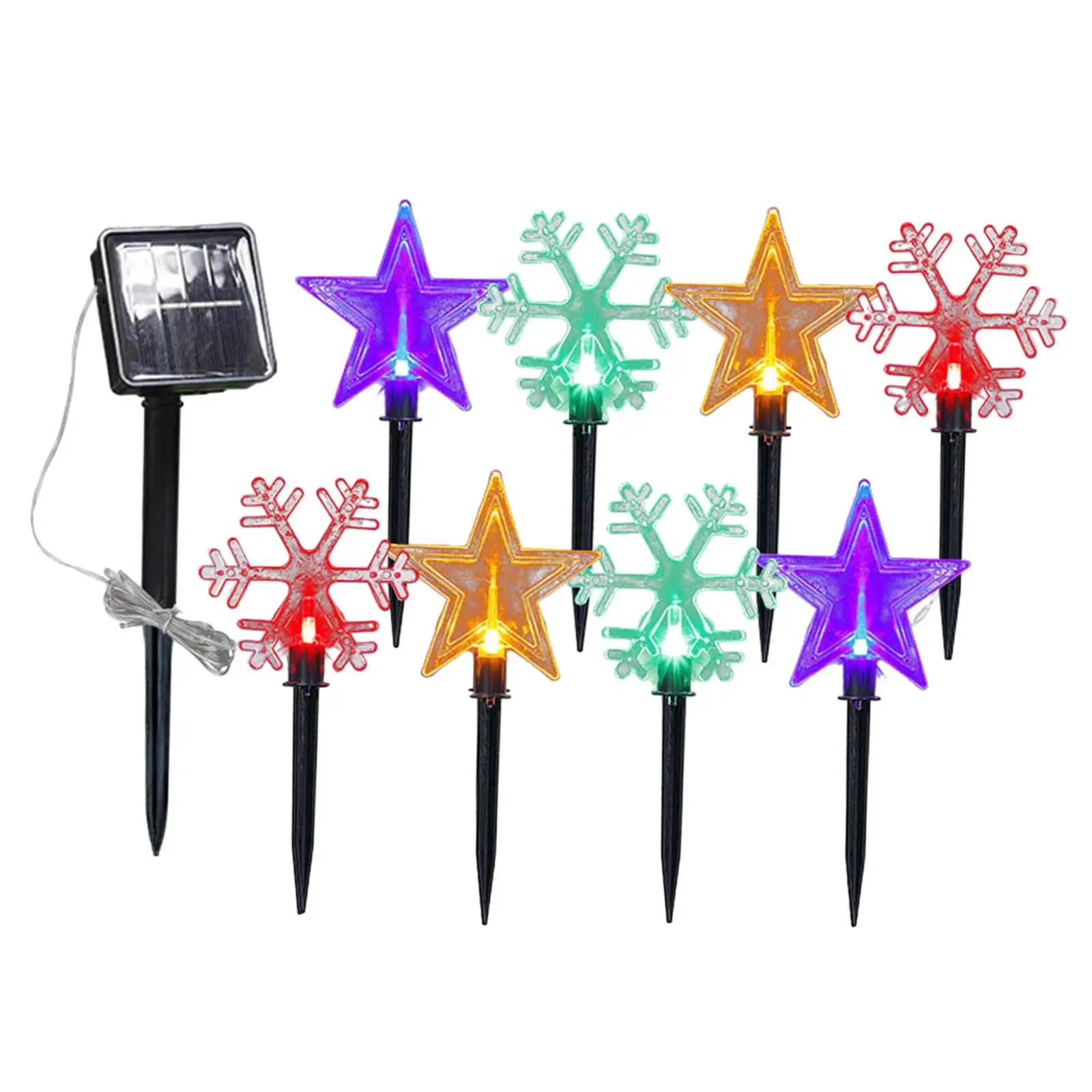 

Солнечная Дорожная гирлянда, уличная лампа со звездами снежинками для заднего двора