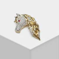 amorita boutique flash white horsehead design pin elegant exquisite brooch