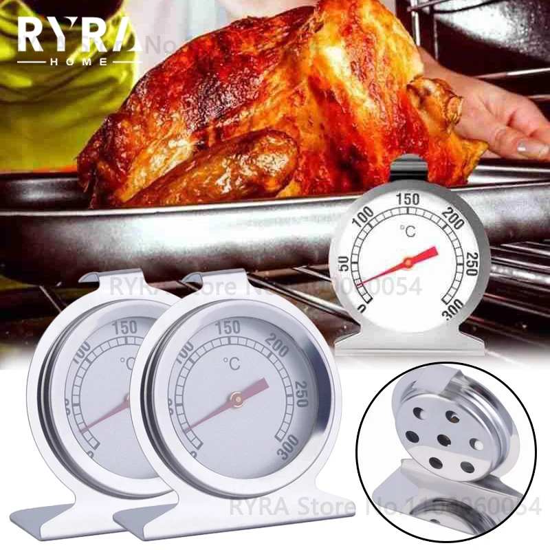 

300°C Stainless Oven Thermometer Mini Dial Stand Up Temperature Gauge High Temperature Resistant Food Grill Cooking Kitchen Tool