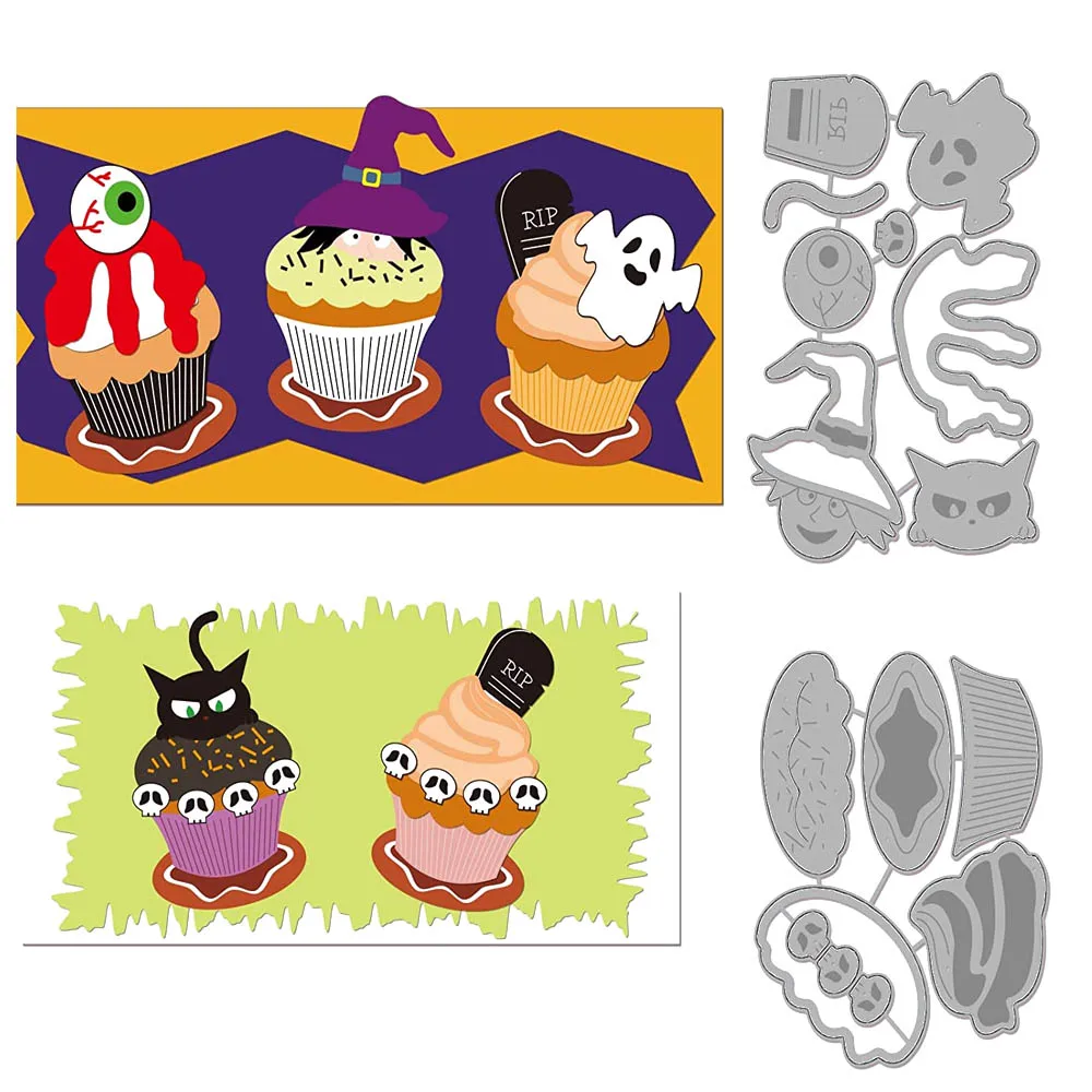 

2PC Halloween Themed Metal Cutting Dies Pumpkin Die Cut Stencils for DIY Scrapbook Easter Photo Album Embossing Card Mould Decor