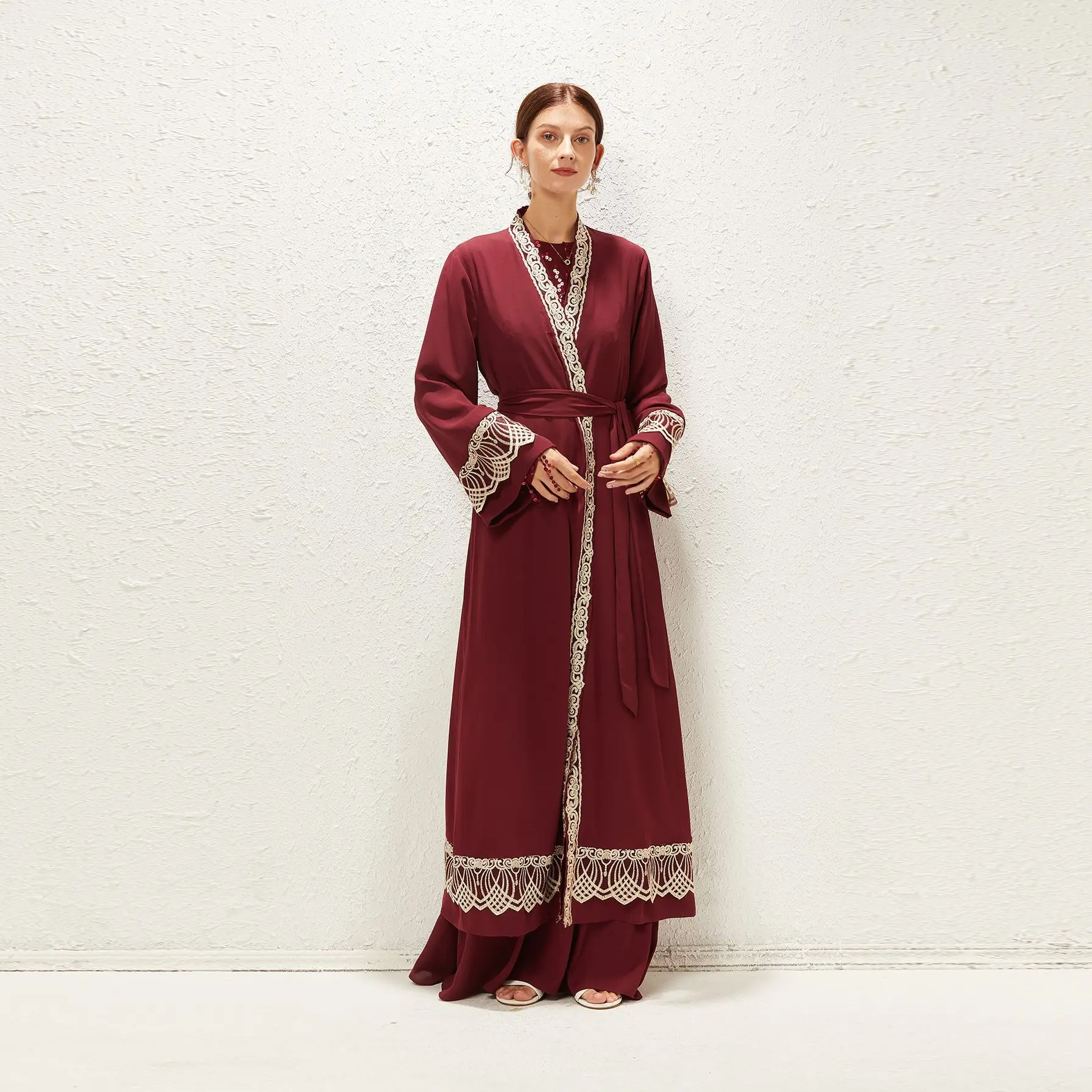 Robe Femme Musulmane 2022 New Impenetrable Chiffon Solid Color Muslim Middle East Dubai Women's Coat Cardigan Abayas For Women