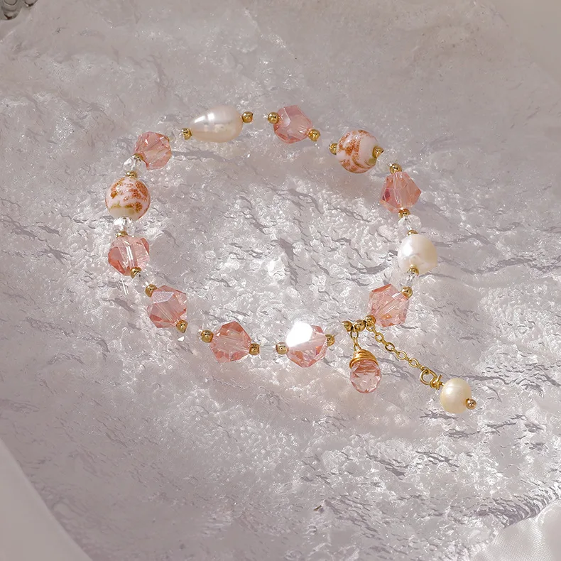 

Корейский модный розовый бриллиант женский очаровательный Браслет для девушек ювелирные изделия в пресноводной воде подарки Браслет