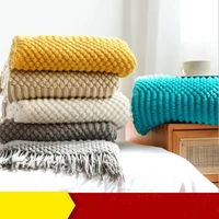 luxury knit blanket decoration home decor thermal nordic decorative chenille blankets sofa bed throw chunky knitted throw plaids